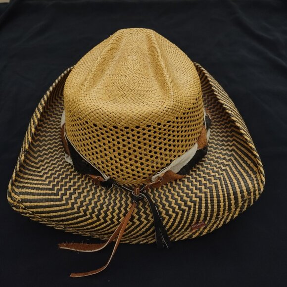 Bullhide by Montecarlo Straw Cowboy Hat with Stylish Suede Band - Picture 4 of 11